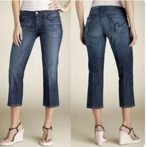 Citizens of Humanity Kelly Low Waist Cropped Straight Leg Jeans Dark Wash 28